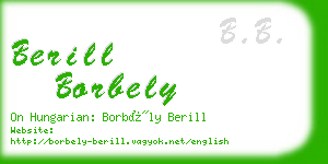 berill borbely business card
